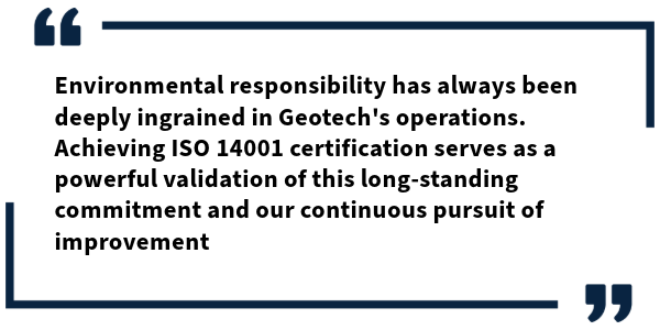 Quote from Jeff Popiel about the ISO 14001 certification